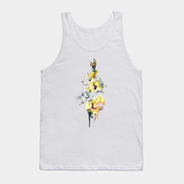 Gladiolus watercolor Tank Top by Maria Mi Art